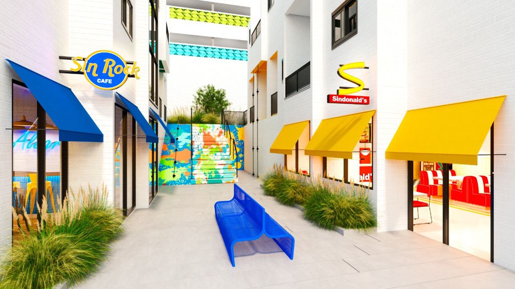 Frente dos salões de festas do Sindona Central Parque - Apartamentos a venda em Cotia SP