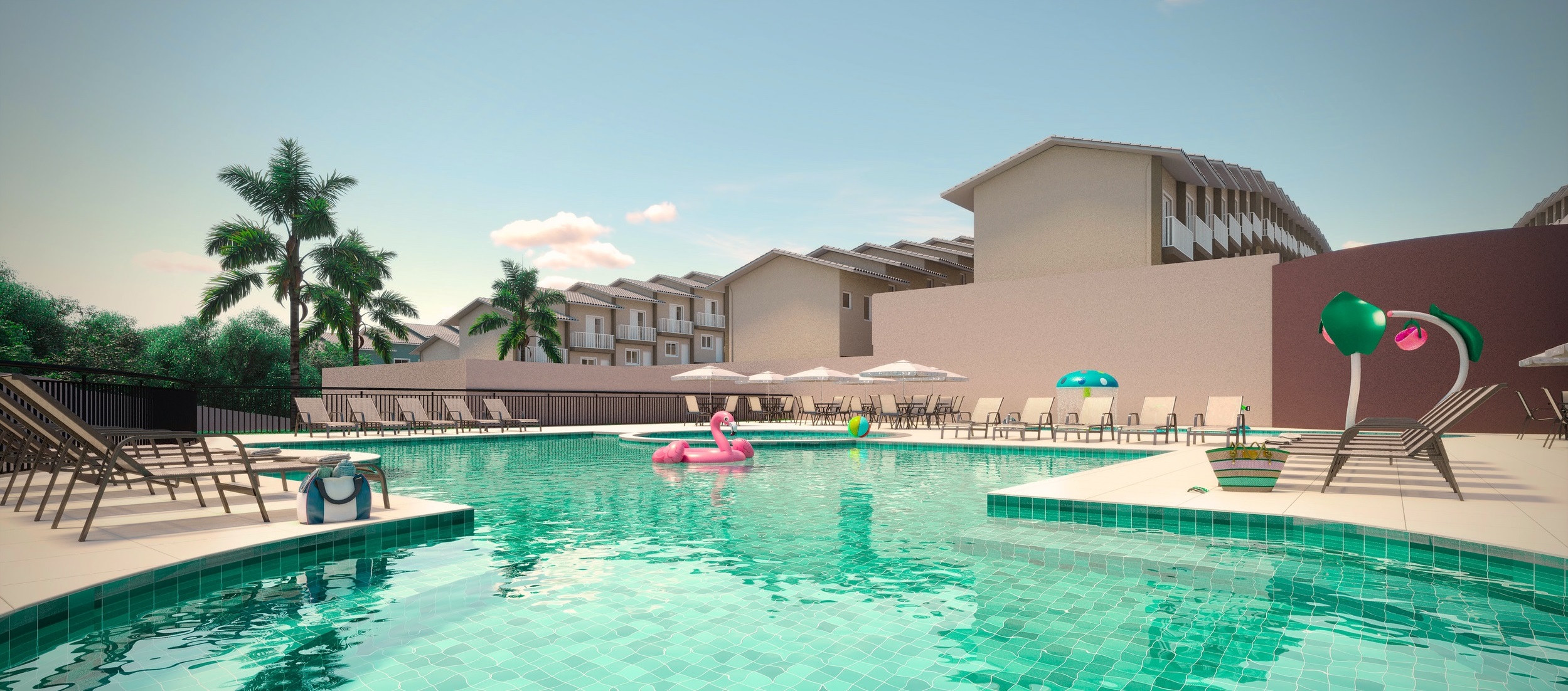 Piscina adulto do Condomínio Clube Noronha - Casas a venda em Cotia com 2 dormitórios