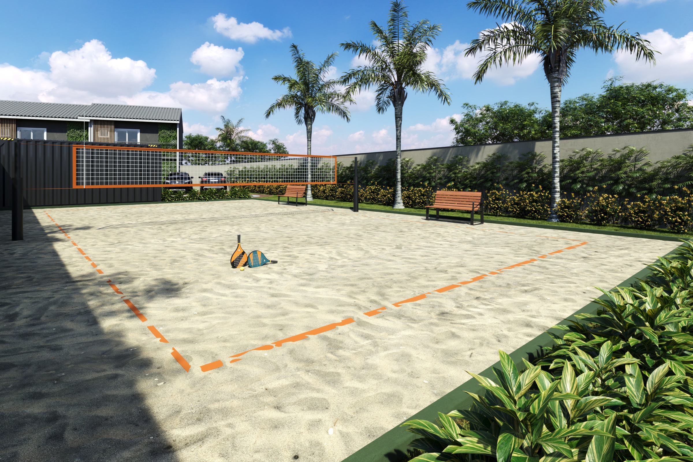 Beach tennis do Residencial Milão casas a venda com 2 e 3 dormitórios na Granja Vianna SP