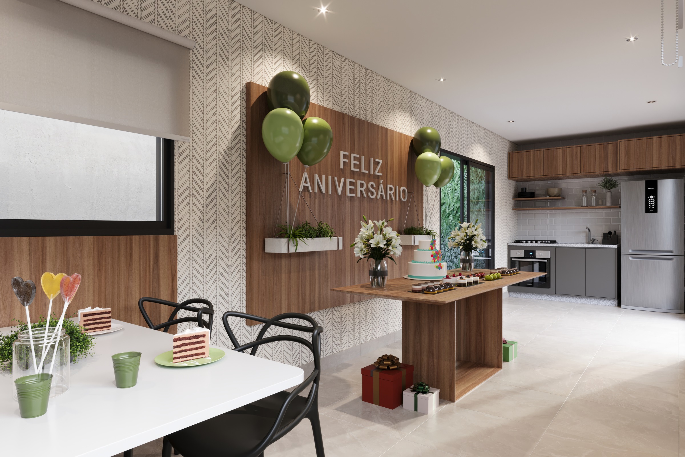 Salão de festas do Residencial Milão casas a venda com 2 e 3 dormitórios na Granja Vianna SP