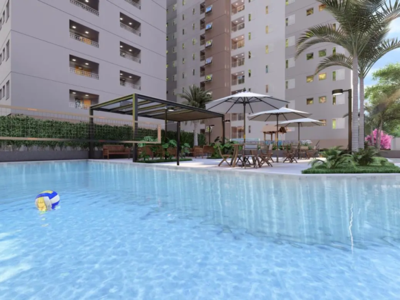 PISCINA DO RESIDENCIAL SOU PLENO - APARTAMENTOS A VENDA COM 2 DORMITORIOS EM COTIA - SP