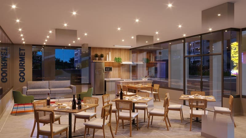 Espaço Gourmet do Condomínio -Seletto VGP-Apartamentos a venda 2 e 3 dormitórios - Vargem Grande Paulista