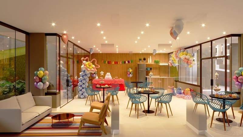 Salão de festas infantil do Condomínio -Seletto VGP-Apartamentos a venda 2 e 3 dormitórios - Vargem Grande Paulista