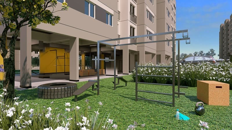Ginástica externa do Condomínio -Seletto VGP-Apartamentos a venda 2 e 3 dormitórios - Vargem Grande Paulista