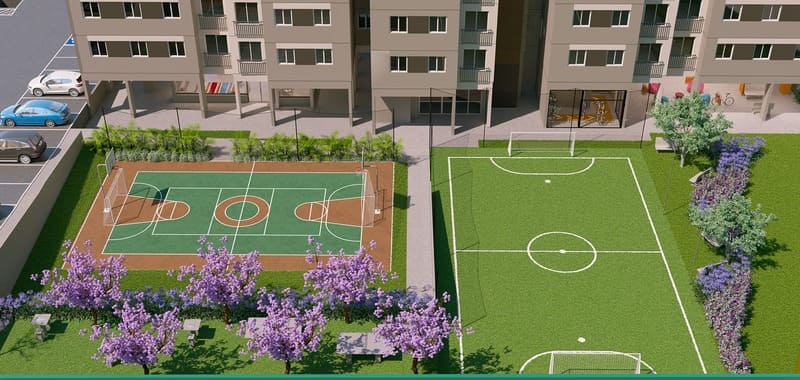Quadras do Condomínio -Seletto VGP-Apartamentos a venda 2 e 3 dormitórios - Vargem Grande Paulista