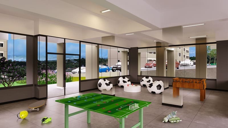 Sala de jogos do Condomínio -Seletto VGP-Apartamentos a venda 2 e 3 dormitórios - Vargem Grande Paulista
