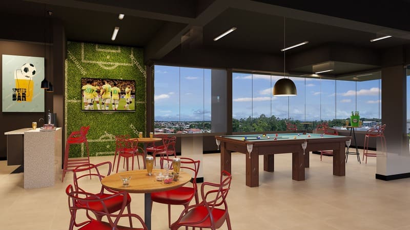 Sport Bar do Condomínio -Seletto VGP-Apartamentos a venda 2 e 3 dormitórios - Vargem Grande Paulista