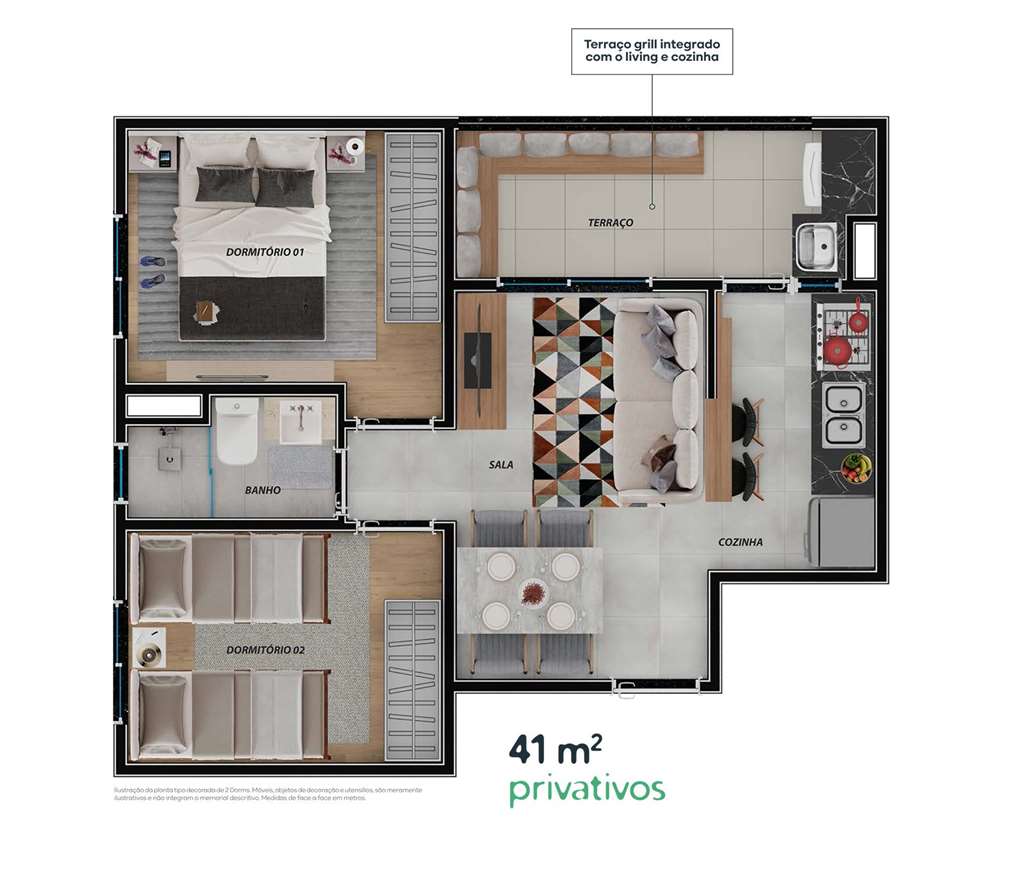 Apartamento a venda com 2 dormitórios na Granja Vianna no condomínio Edifício Mônaco - cod1130